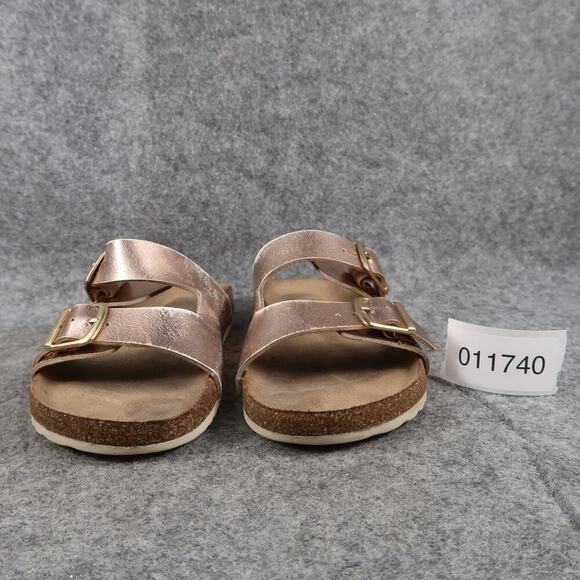 Cat & Jack Shoes Kids 13 Sandals Slides Double Strap Casual Slip On Metallic - Picture 2 of 10